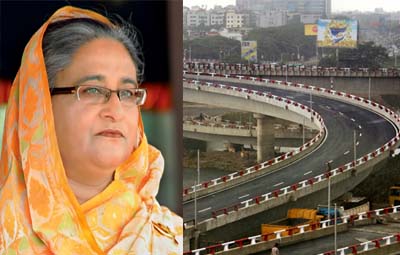 কুড়িল ফ্লাইওভার উদ্বোধন করলেন প্রধানমন্ত্রী