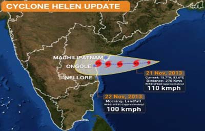 Cyclone Helen approaches India southern coast