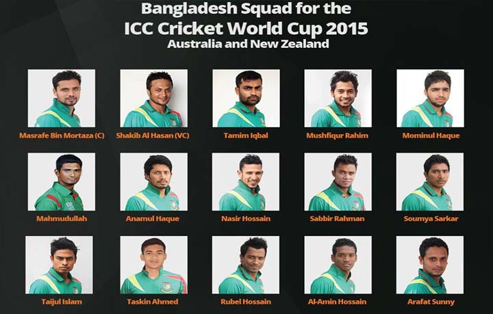 বিশ্বকাপের চূড়ান্ত দল ঘোষণা