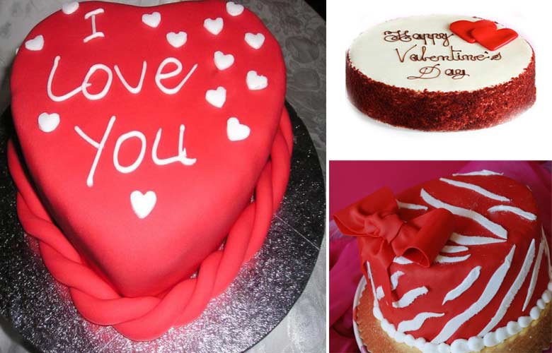 ভালোবাসার উপহারে রেড ভ্যালেন্টাইন কেক