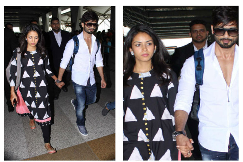 বউ নিয়ে মুম্বাইয়ের পথে শহিদ