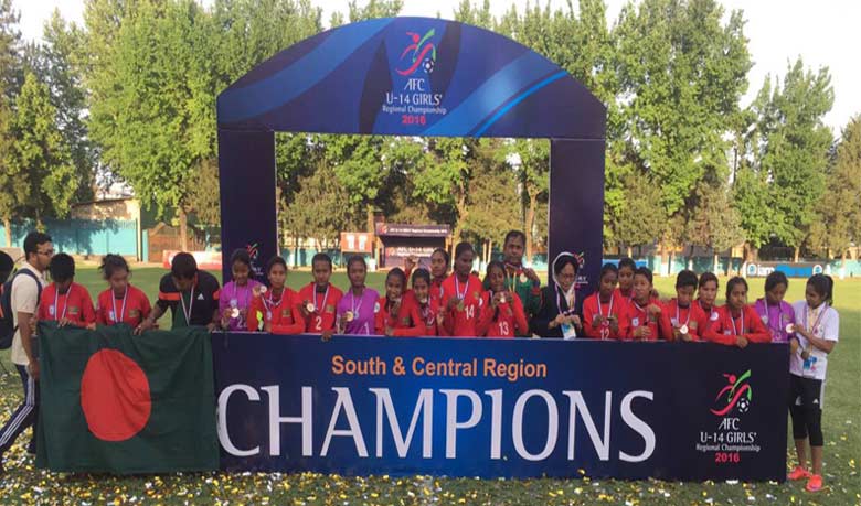 Bangladesh emerge as girls regional football champions