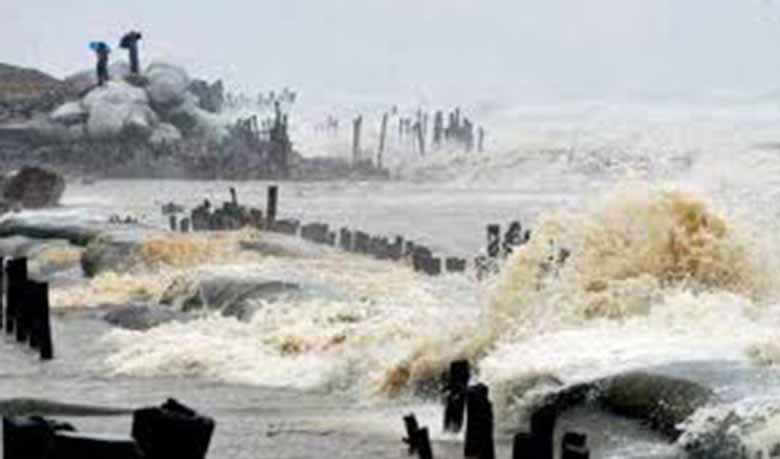 Cyclonic storm crossing Barisal-Ctg coast
