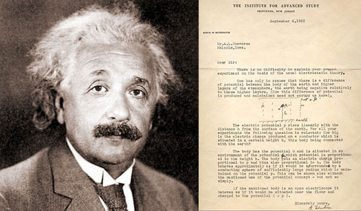 Einstein’s letter sold for $54K