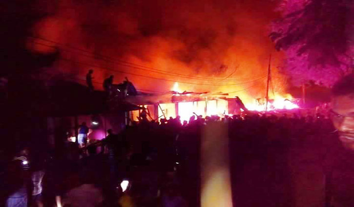 20 shops gutted by fire in Khagrachari