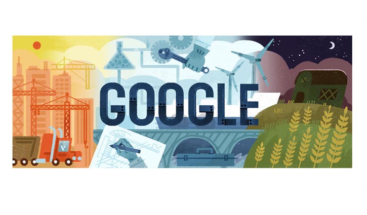 Google doodle celebrates Int'l Labour Day