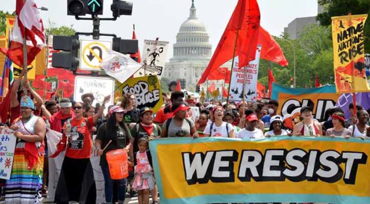 Anti-Trump climate change march draws thousands in US