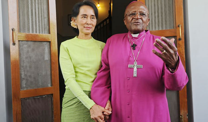 Desmond Tutu condemns Aung San Suu Kyi