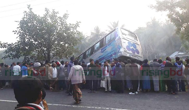 Man killed, wife injured as bus hits motorbike