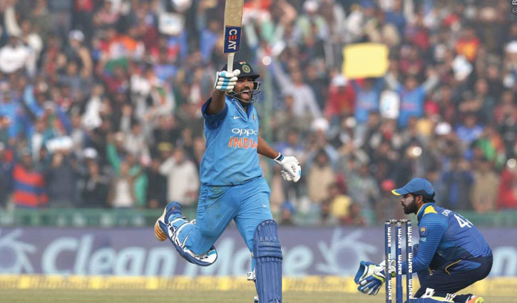 Rohit smashes third ODI double ton against Sri Lanka