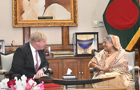 Boris Jhonson calls on PM Sheikh Hasina