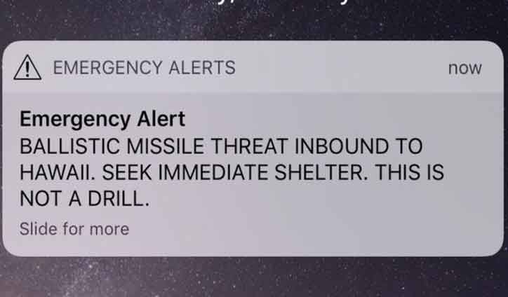 False missile alarm sparks panic in US state
