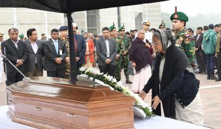 PM pays last tribute to Golam Mostafa