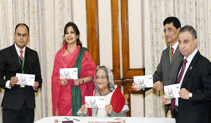 Sheikh Hasina releases postal stamp on Victory Day