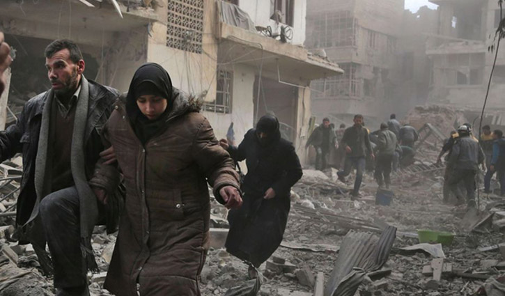 সিরিয়ার গৌতায় সরকারি বাহিনীর হামলা অব্যাহত