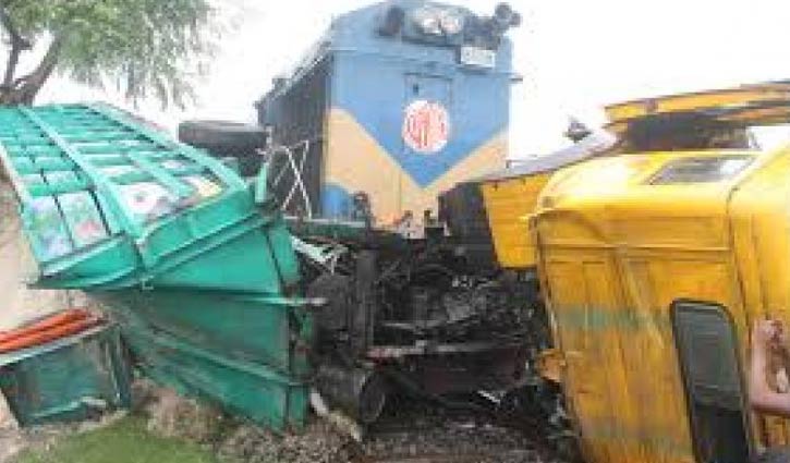 Train hits truck in Tangail