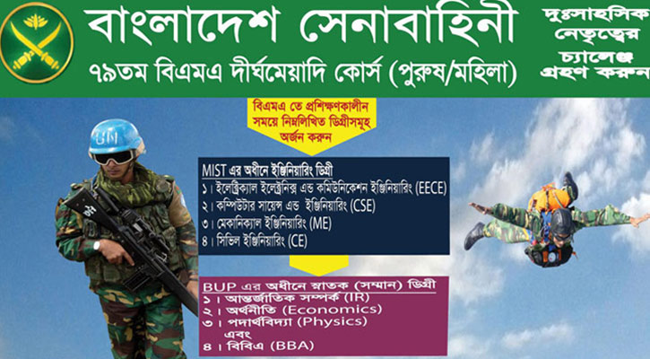 বাংলাদেশ সেনাবাহিনীতে যোগদানের সুযোগ