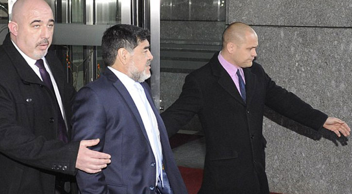 Maradona grilled over Madrid hotel row