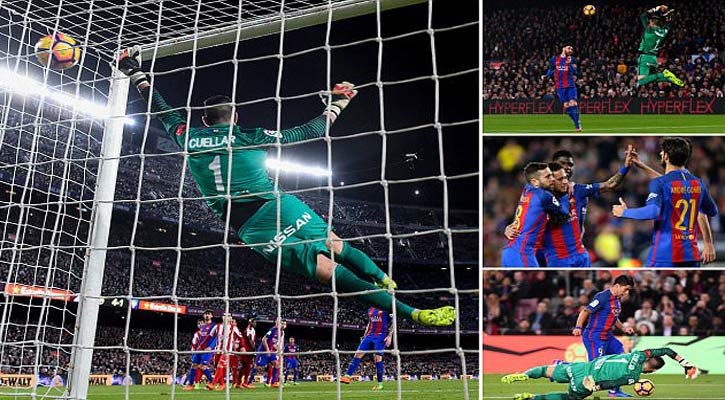 Messi, Suarez, Neymar keep Barcelona alive