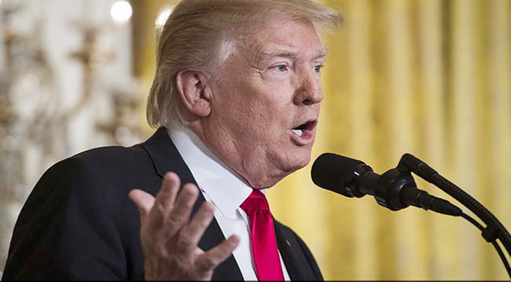 Trump on defensive in first solo news conference