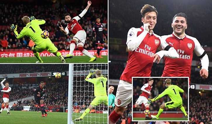 Ozil posts best-ever Premier League game in Arsenal rout