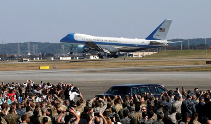 Trump lands in Japan