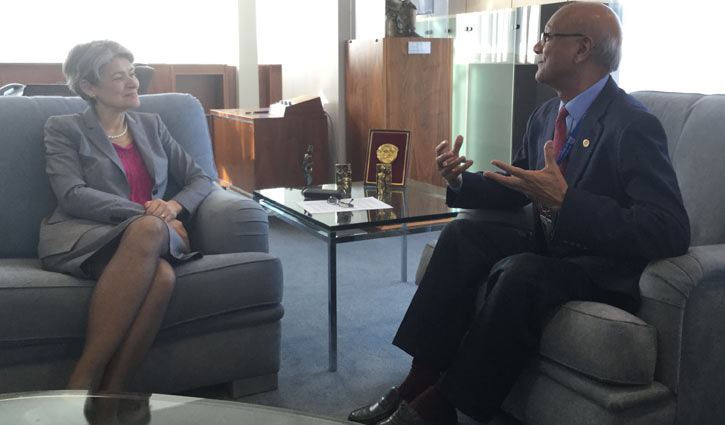Outgoing UNESCO DG lauds PM Hasina