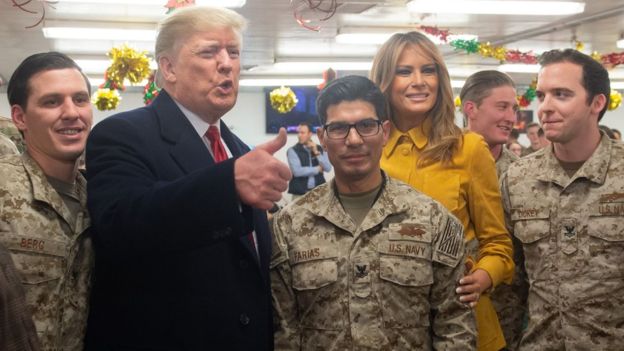 Trump, Melania visit US troops in Iraq in Christmas trip