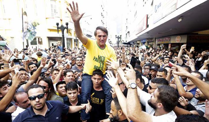Brazil's presidential front-runner stabbed at rally