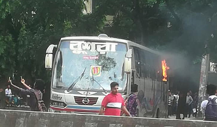 Agitating students set 3 buses ablaze in capital
