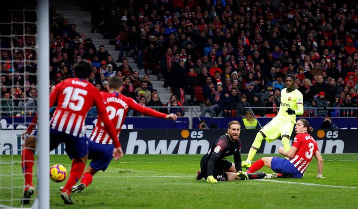 Dembele salvages Barcelona late draw at Atletico