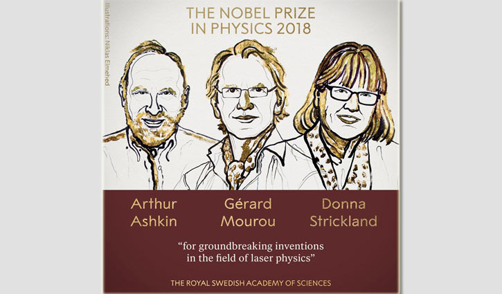 3 scientists win physics Nobel for laser breakthroughs