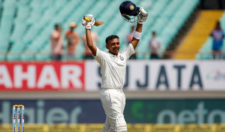 Prithvi shaw falls after historic ton