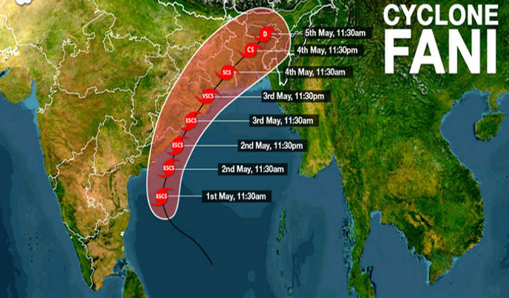 Fani moving up coast, danger signal 7 issued