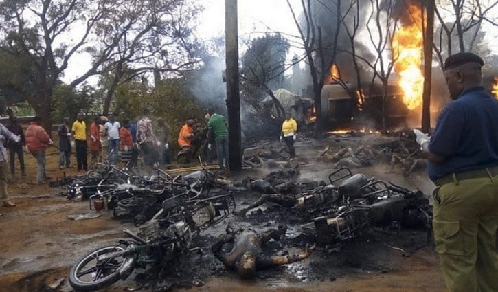 60 dead after fuel tanker bursts into flames in Tanzania