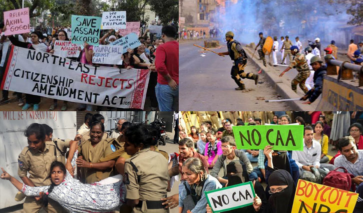 ভারতে বিক্ষোভ বাড়ছে, আটক কয়েকশ