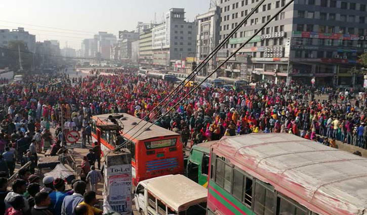 RMG workers' protest continues for 5th day