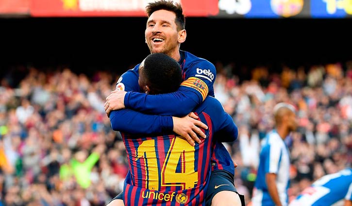 মেসির জোড়া গোলে বার্সার জয়