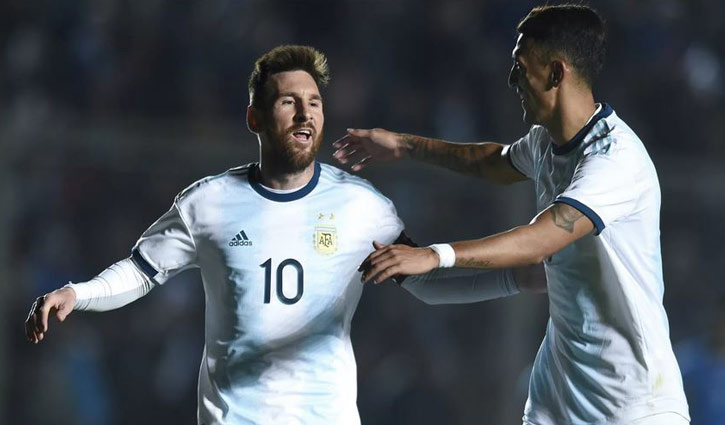 মেসির জোড়া গোলে আর্জেন্টিনার দাপুটে জয়