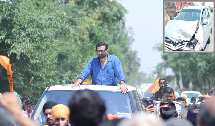 Sunny Deol narrowly escapes road crash