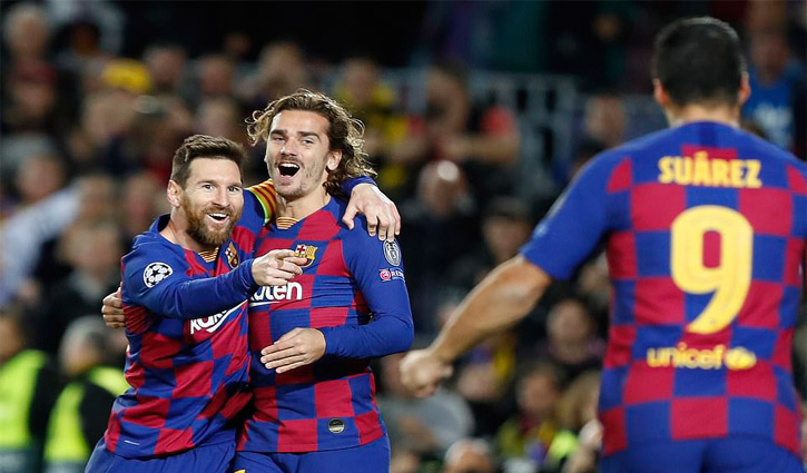 মেসি জাদুতে গ্রুপ চ্যাম্পিয়ন বার্সা