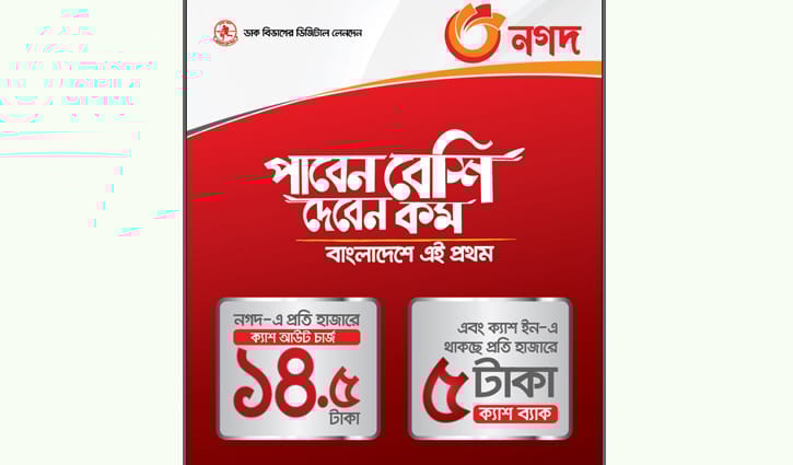 নগদ-এ সবচেয়ে সাশ্রয়ী ক্যাশ-আউট সেবা নগদ-এ সবচেয়ে সাশ্রয়ী ক্যাশ-আউট সেবা