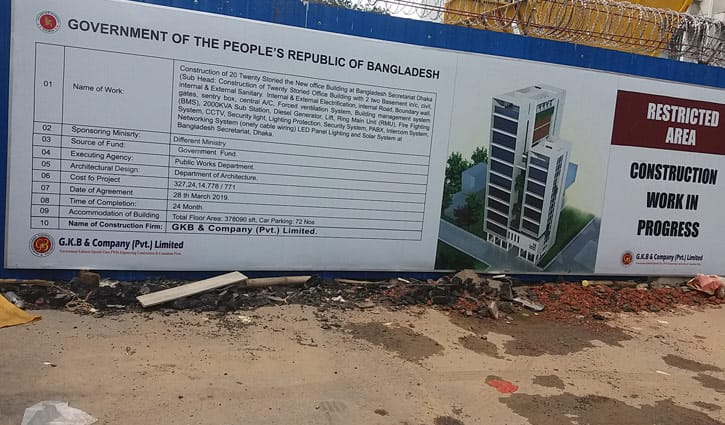 মন্ত্রিপরিষদ ভবন নির্মাণ কাজ কার্যত বন্ধ মন্ত্রিপরিষদ ভবন নির্মাণ কাজ কার্যত বন্ধ