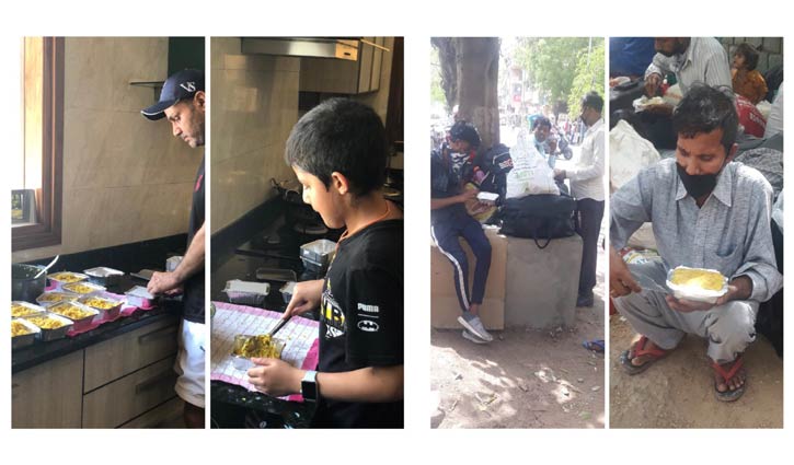 নিজ হাতে রান্না ও প্যাকেট করে খাওয়া বিতরণ শেওয়াগের