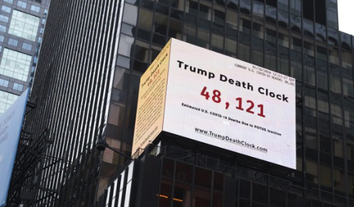 Trump Death Clock counts preventable Covid-19 deaths