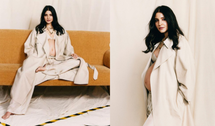 উন্মুক্ত বেবি বাম্প নিয়ে ম্যাগাজিন প্রচ্ছদে আনুশকা