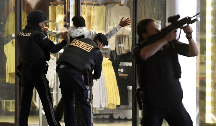 ভিয়েনার ৬ স্থানে সন্ত্রাসী হামলা, বন্দুকধারীসহ নিহত ৩