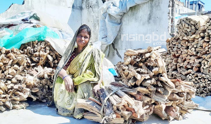 লাকড়ি বেচেই জীবন চলে সরিনার লাকড়ি বেচেই জীবন চলে সরিনার