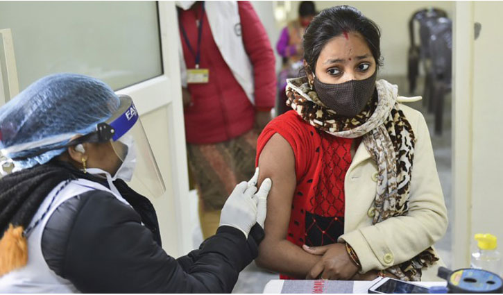 ভারতে করোনার টিকা দেওয়া শুরু