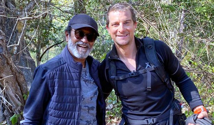 বিয়ার গ্রিলসের সঙ্গে বন বাদাড়ে রজনীকান্ত